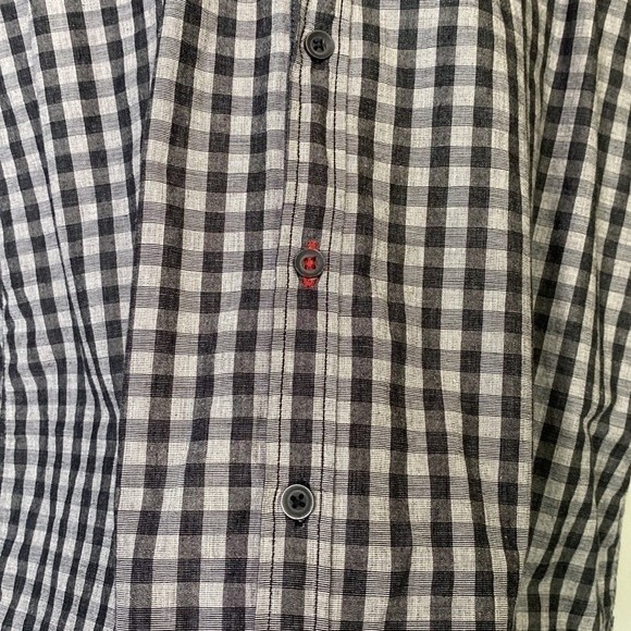 MBX Denim Wear Button Down Check Plaid Short Sleeve Shirt Cotton Chest Pocket - Picture 4 of 13